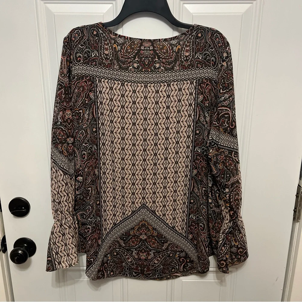 Belle by Kim Gravel Paisley Blouse in Multicolor NWOT - Picture 16 of 16